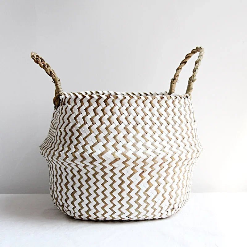 NordicNest Fold – Woven Plant Basket – Boho Storag Decor Piece