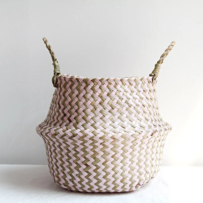 NordicNest Fold – Woven Plant Basket – Boho Storag Decor Piece