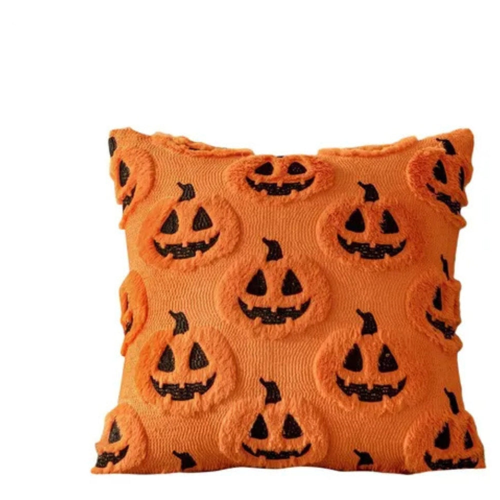 Fable Pumpkin Cushion Cover - Faux Fleece, Festive Halloween Decor 4
