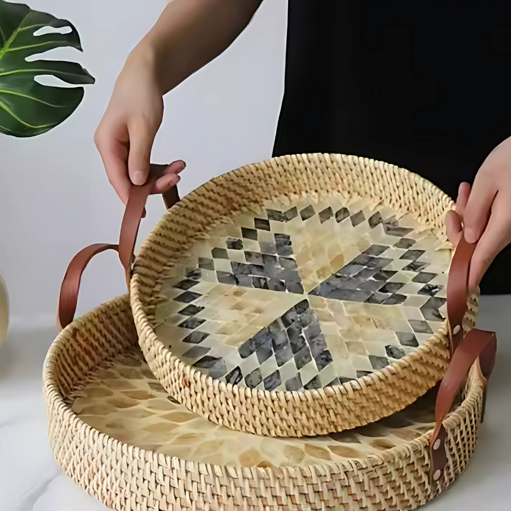 Fable Serving Tray - Eco-Friendly Handcrafted Rattan Design 0