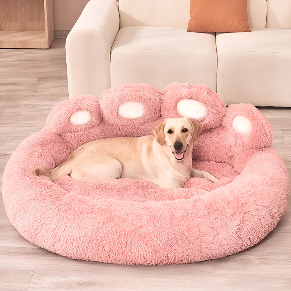 Felicity Paw Dog Bed - Plush Fabric, Raised Edges for Comfort 2