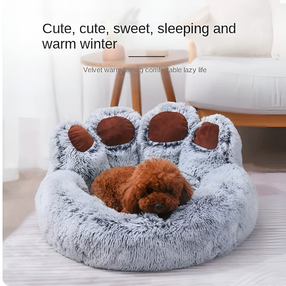 Felicity Paw Dog Bed - Plush Fabric, Raised Edges for Comfort 4