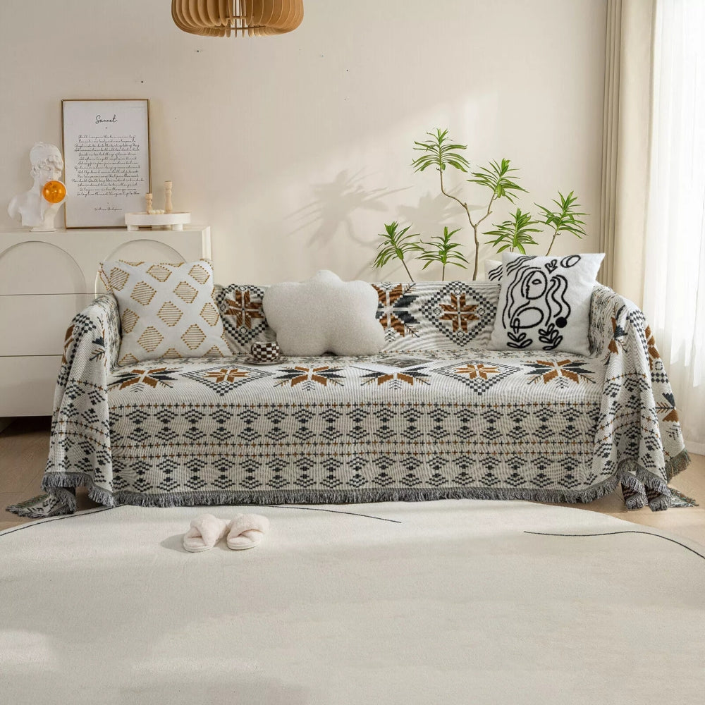 Felicity Sofa Cover - Cotton-Microfiber Blend, Bohemian Style 5