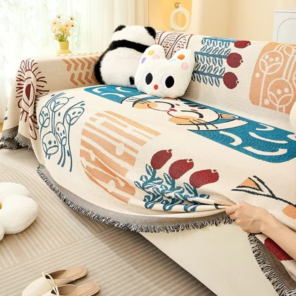 Felicity Sofa Cover - Cotton-Microfiber Blend, Bohemian Style 6