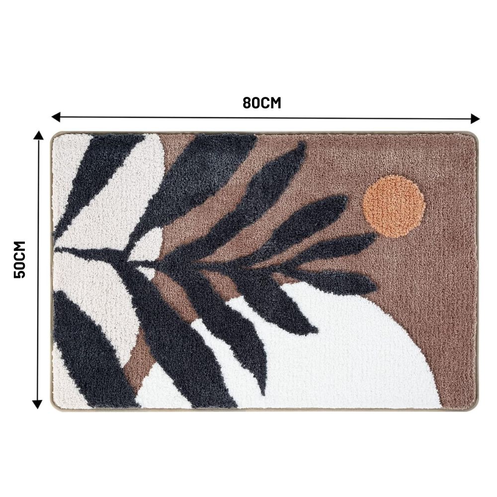 Fiora Bath Mat - Non-Slip Microfiber, Floral Design 10