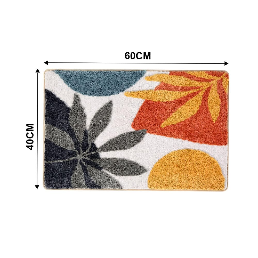 Fiora Bath Mat - Non-Slip Microfiber, Floral Design 11