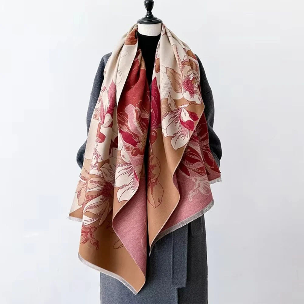 FloraReve Shawl Wrap - Reversible Floral Microfiber, Elegant Accessory 2