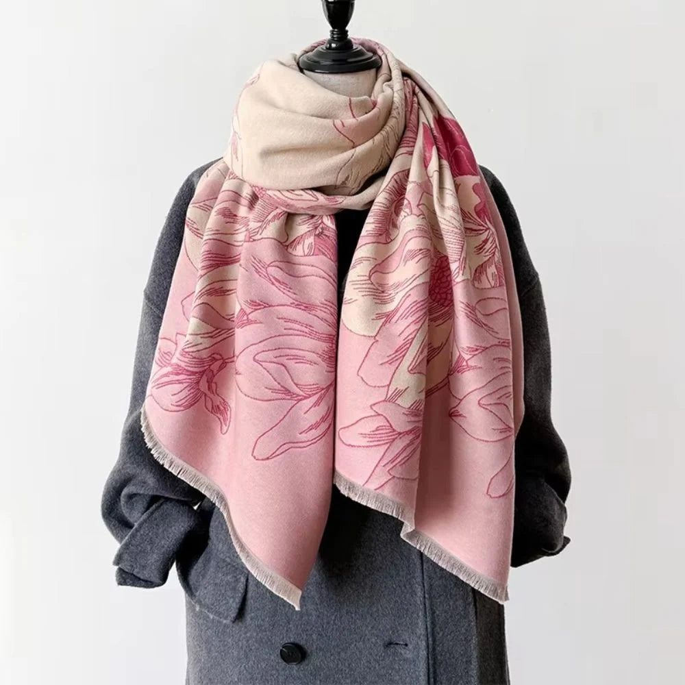 FloraReve Shawl Wrap - Reversible Floral Microfiber, Elegant Accessory 5