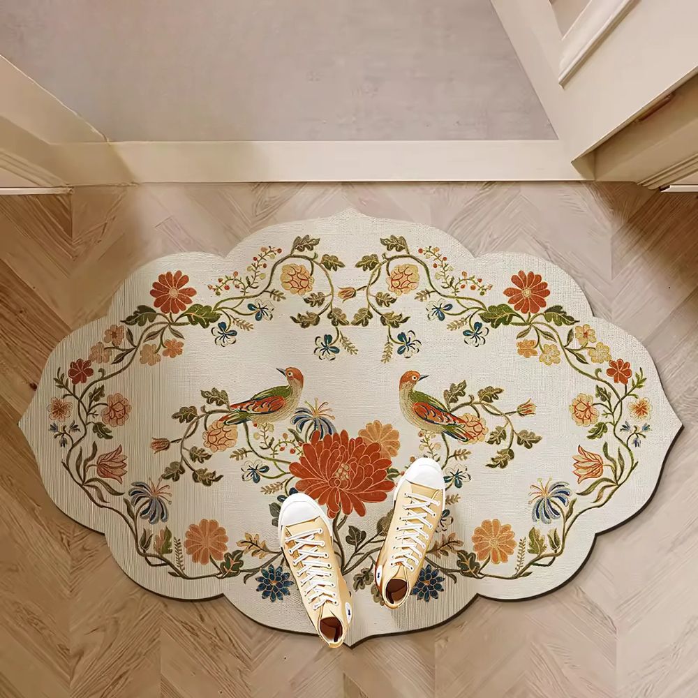 Flora Bath Mat - Diatomaceous, Non-Slip Floral Design 0