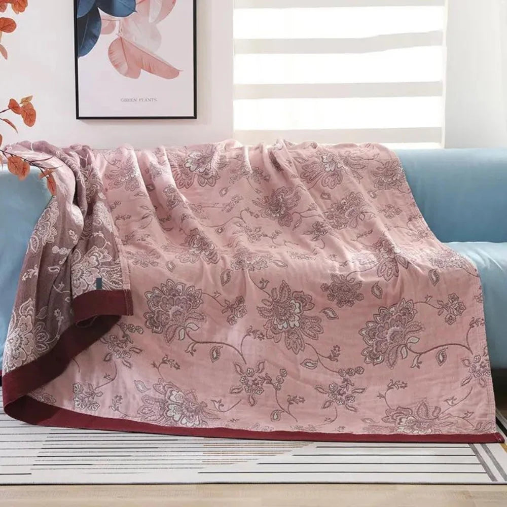 Flora Cooling Blanket - Lightweight Cotton, Breathable Floral Design 2