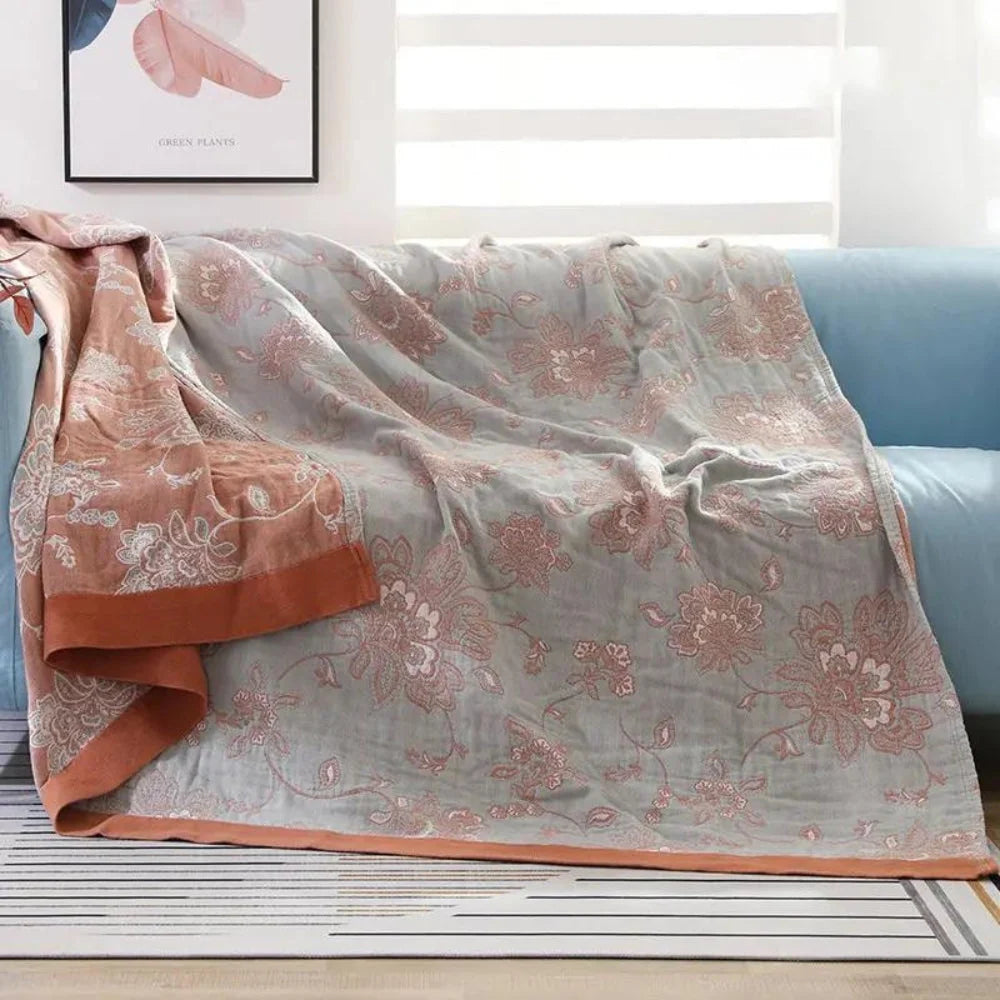 Flora Cooling Blanket - Lightweight Cotton, Breathable Floral Design 3