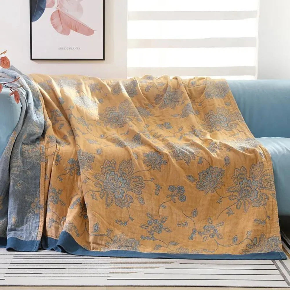 Flora Cooling Blanket - Lightweight Cotton, Breathable Floral Design 4