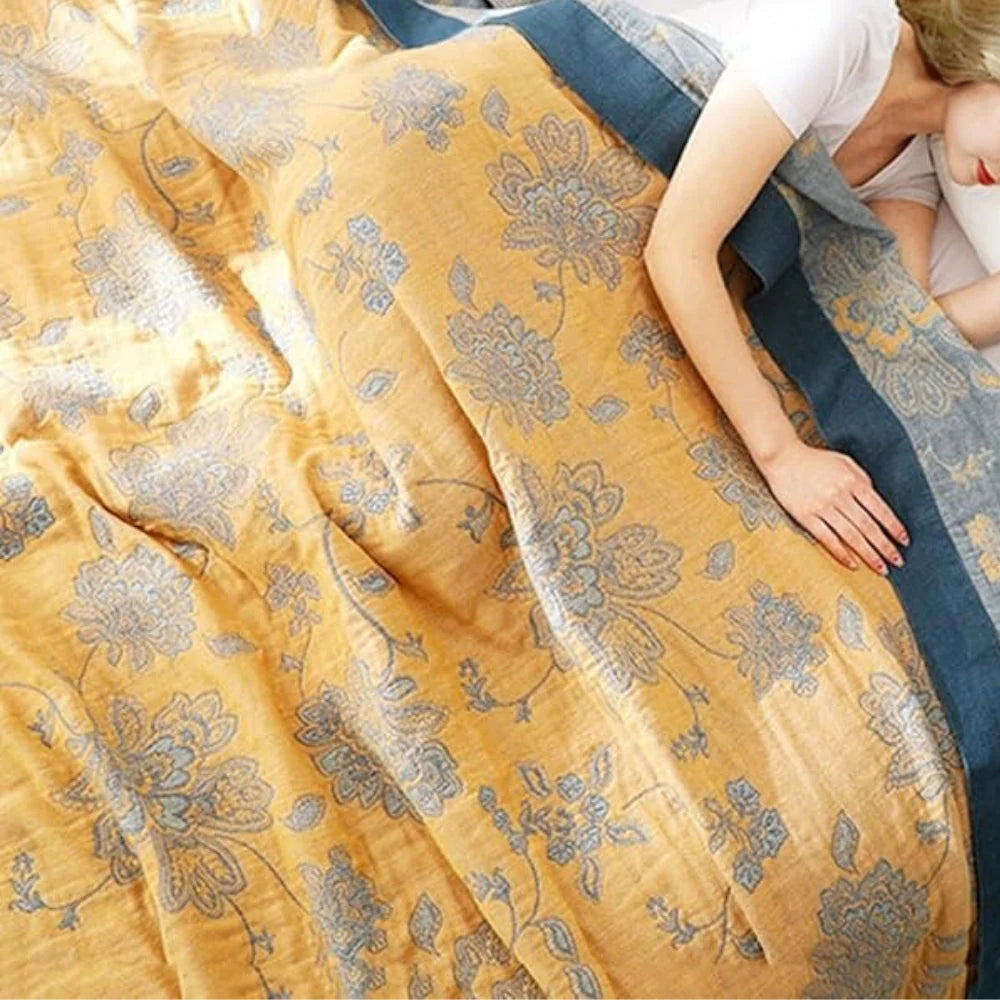 Flora Cooling Blanket - Lightweight Cotton, Breathable Floral Design 6