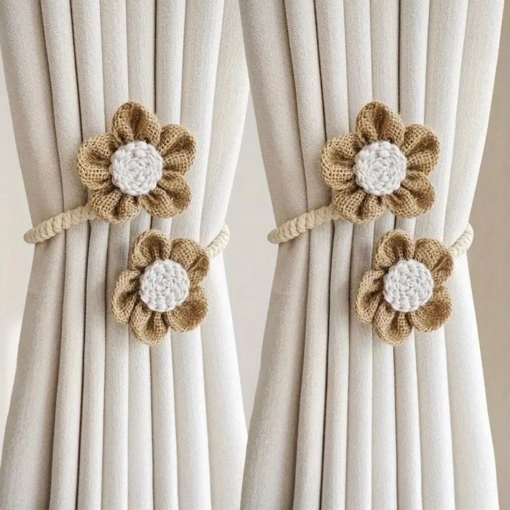 Flora Curtain Tiebacks - Floral Design, 2-Piece Set 2