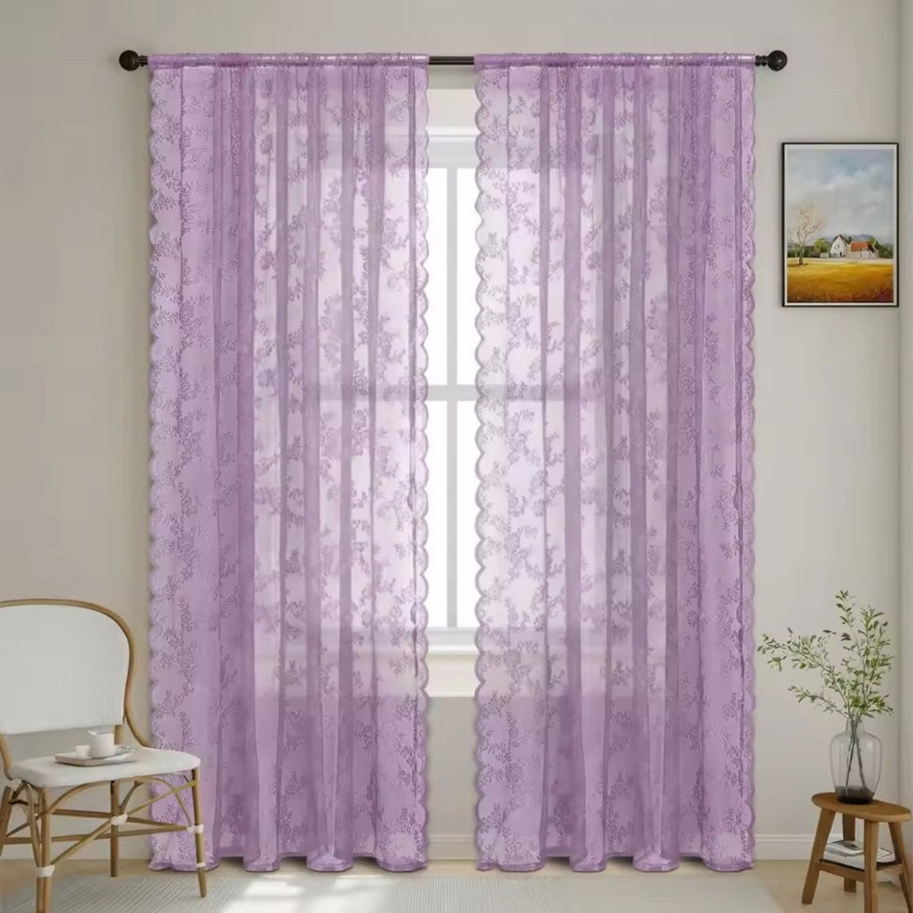 Flora Sheer Curtains - Lightweight Microfiber for Living Room, Elegant Design 10