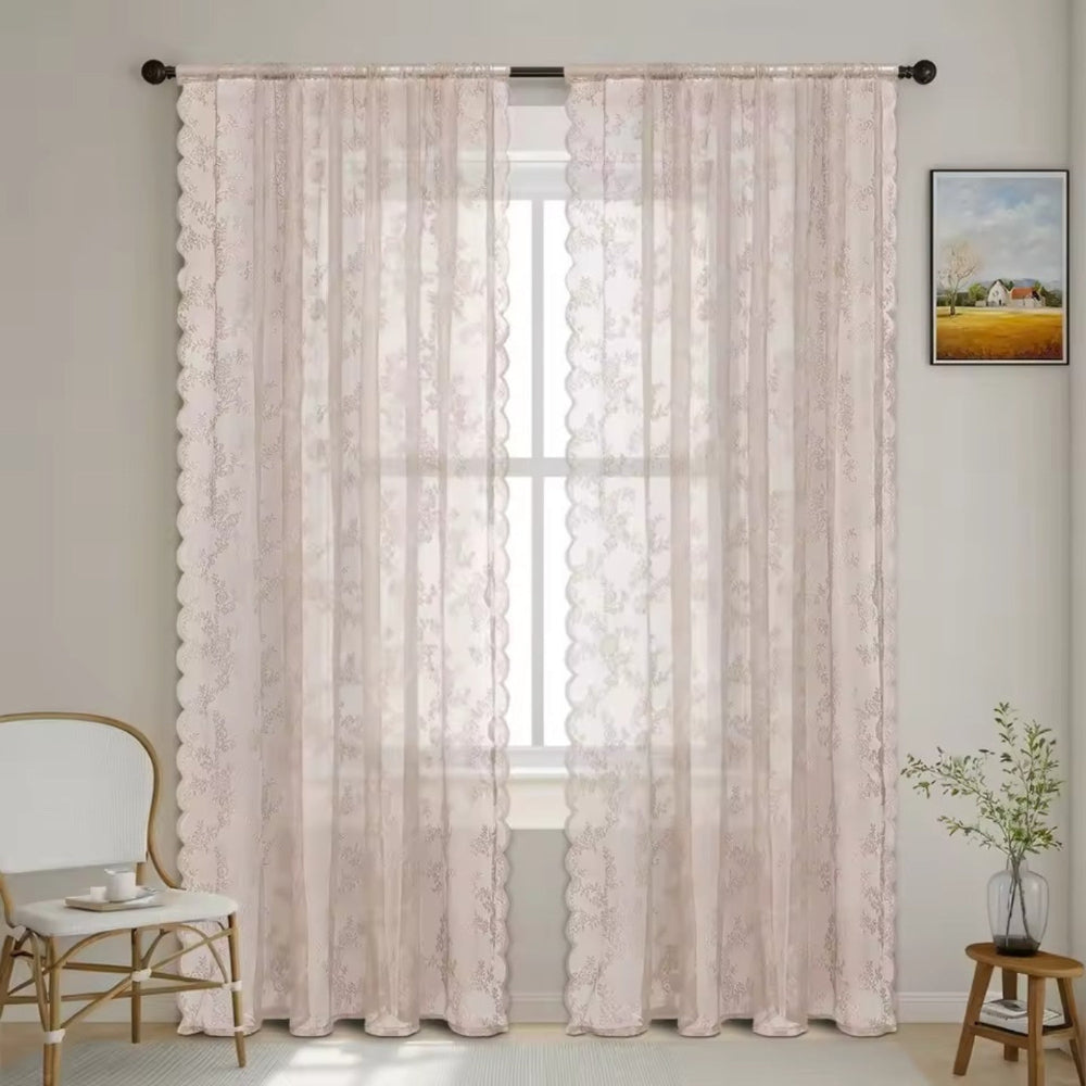 Flora Sheer Curtains - Lightweight Microfiber for Living Room, Elegant Design 9