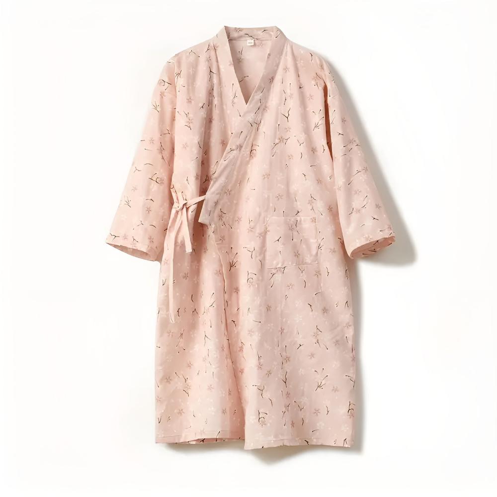 Flora Yukata Bathrobe - Cotton, Adjustable Fit 8