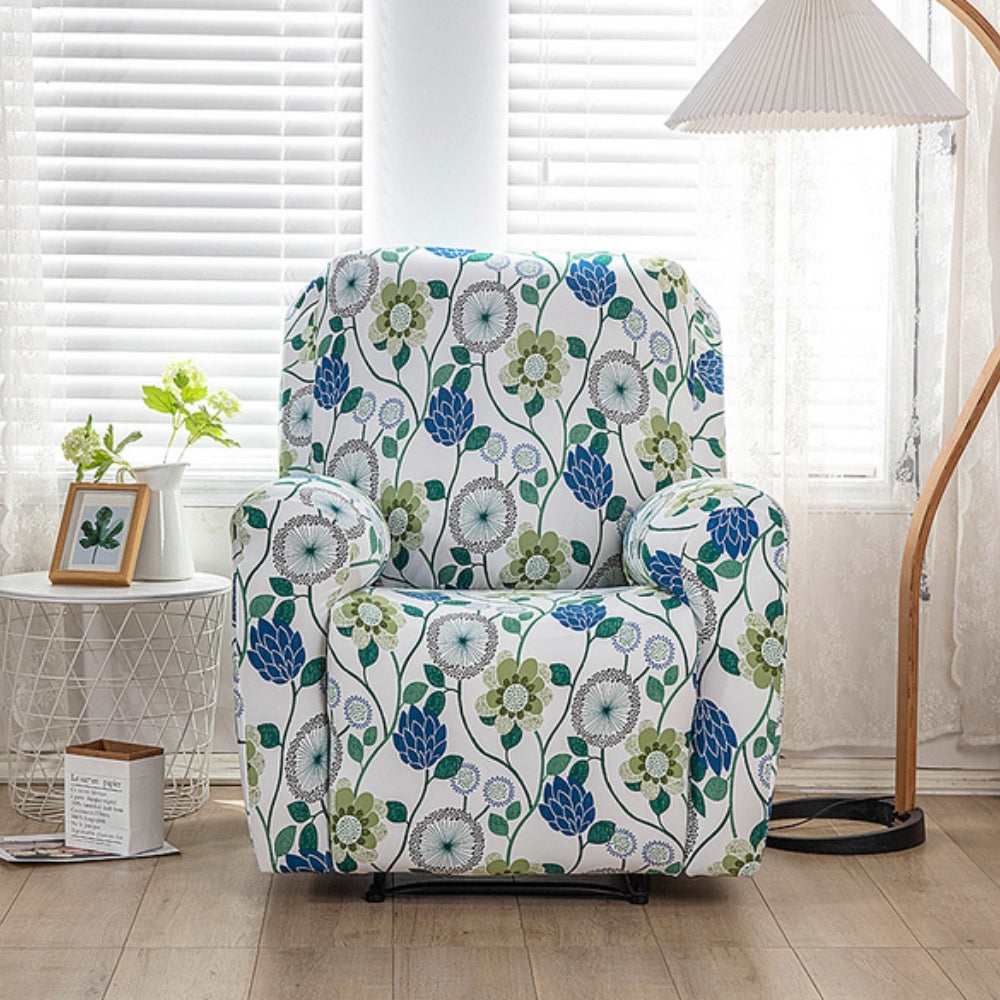 Florin Recliner Cover | Durable Stretch Fabric, Elegant Floral Design 2
