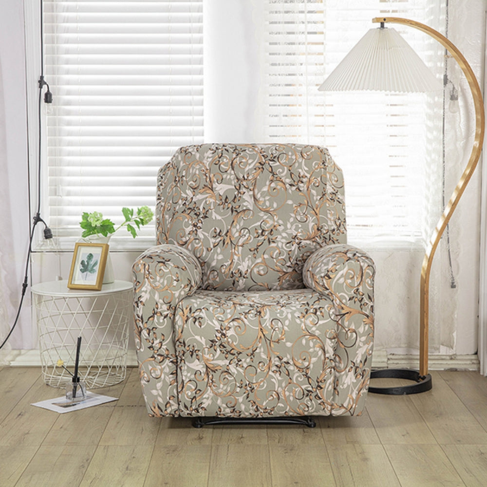 Florin Recliner Cover | Durable Stretch Fabric, Elegant Floral Design 7