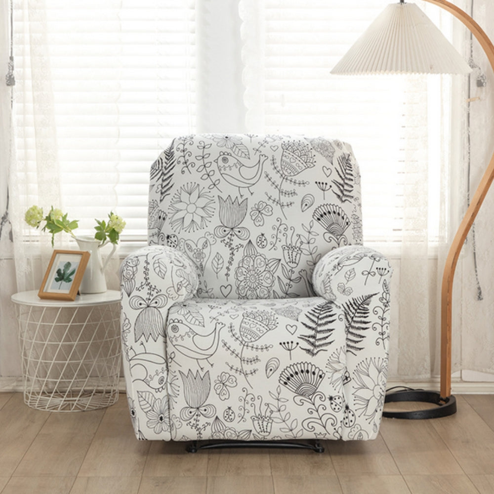Florin Recliner Cover | Durable Stretch Fabric, Elegant Floral Design 9