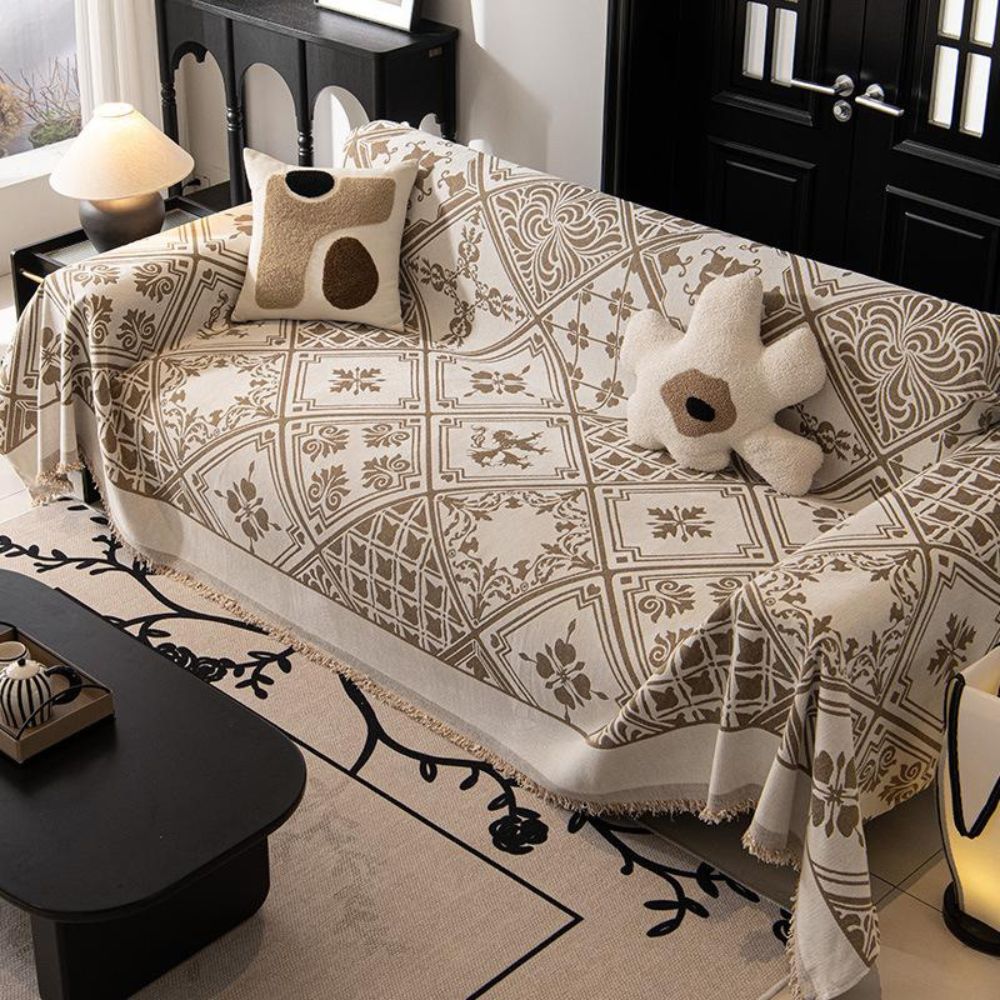 Florina Sofa Cover - Soft Chenille, Elegant Renaissance Pattern 0