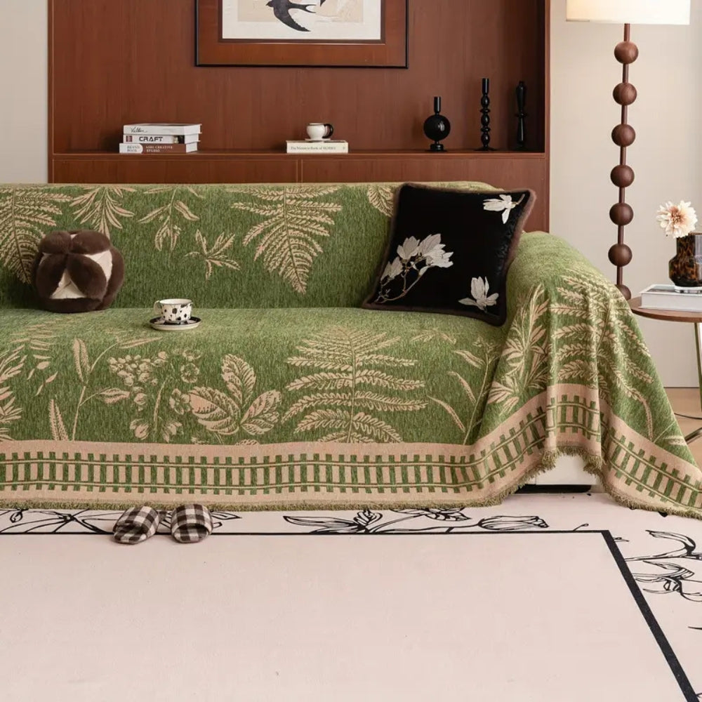 Folio Chenille Sofa Cover - Botanical Floral Design, Pet-Friendly 1