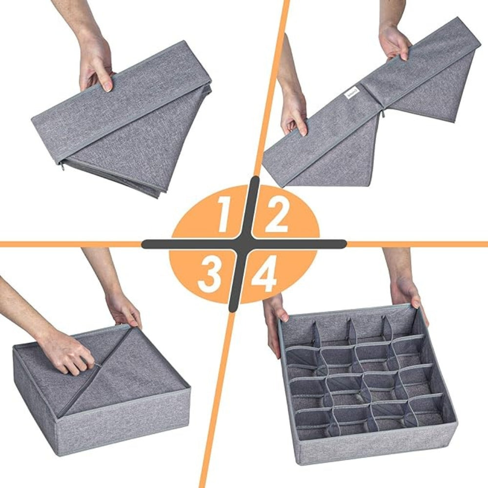 Folio Organizer Box - Breathable Fabric, 24 Compartments 6