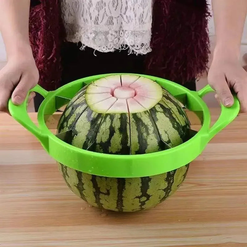 Fresco Fruit Slicer - Stainless Steel Blades, 8 or 12 Cuts for Watermelon and Apple 0