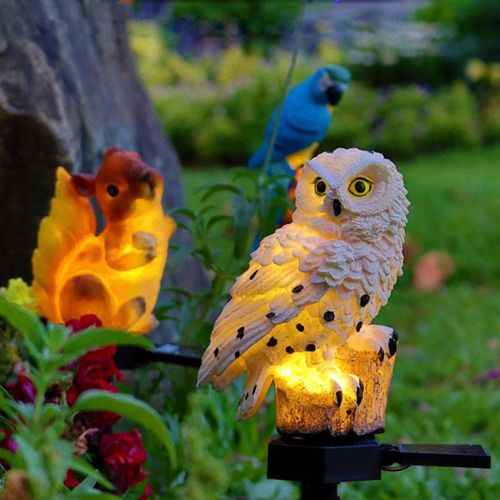 GlowOwl Light - Solar Garden Lamp - Nature Style - Auto Lighting