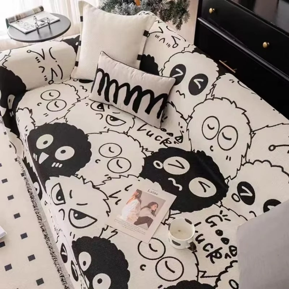 Gizmo Couch Cover - Chenille, Cartoon Design 4