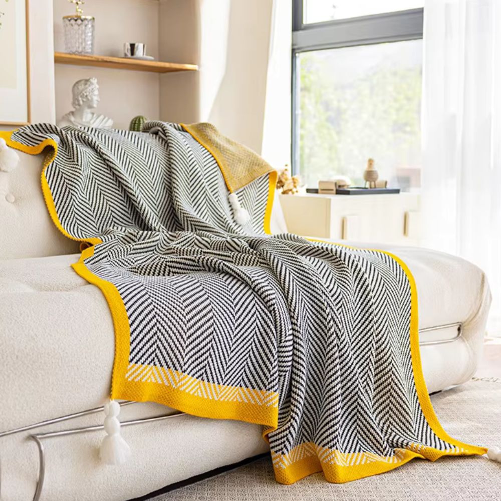 Glenwood Chevron Blanket - Ultra-Soft Acrylic, Lightweight Design 7