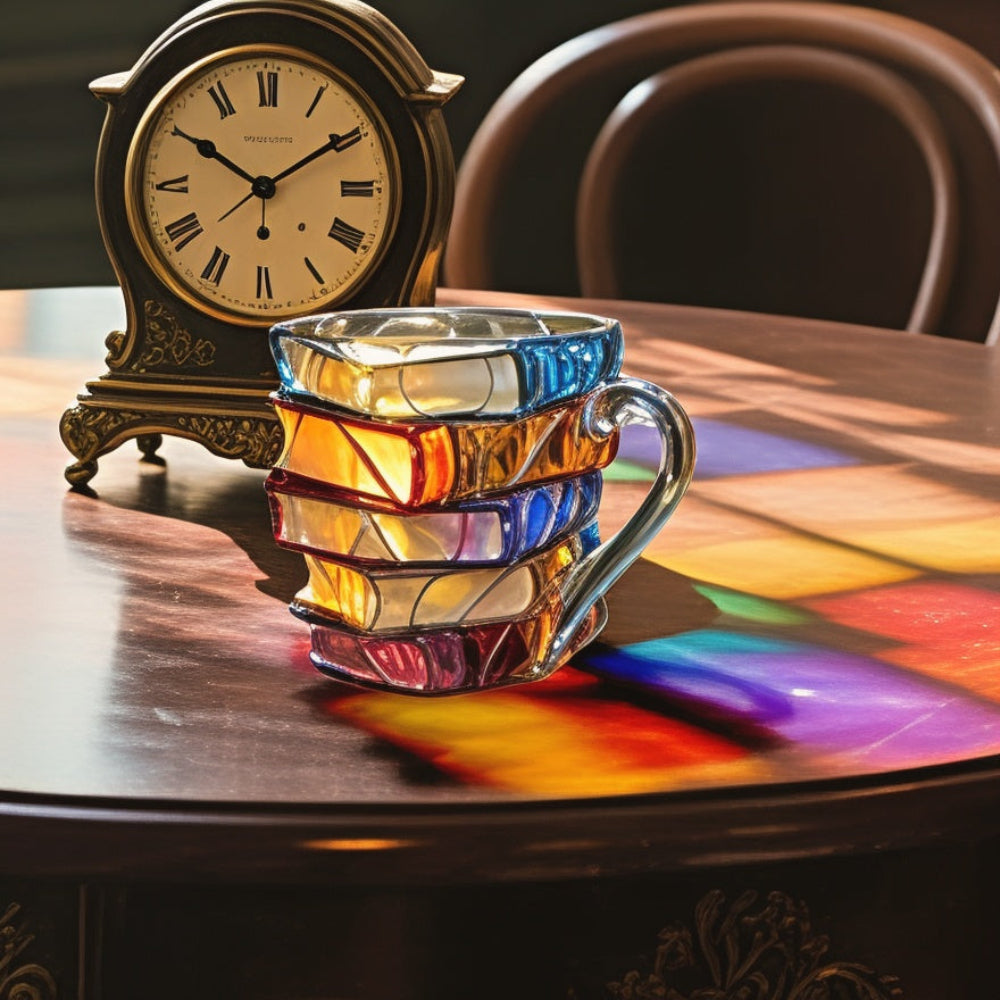 Glimmer Coffee Mug - Handmade Glass, 3D Book Design 4