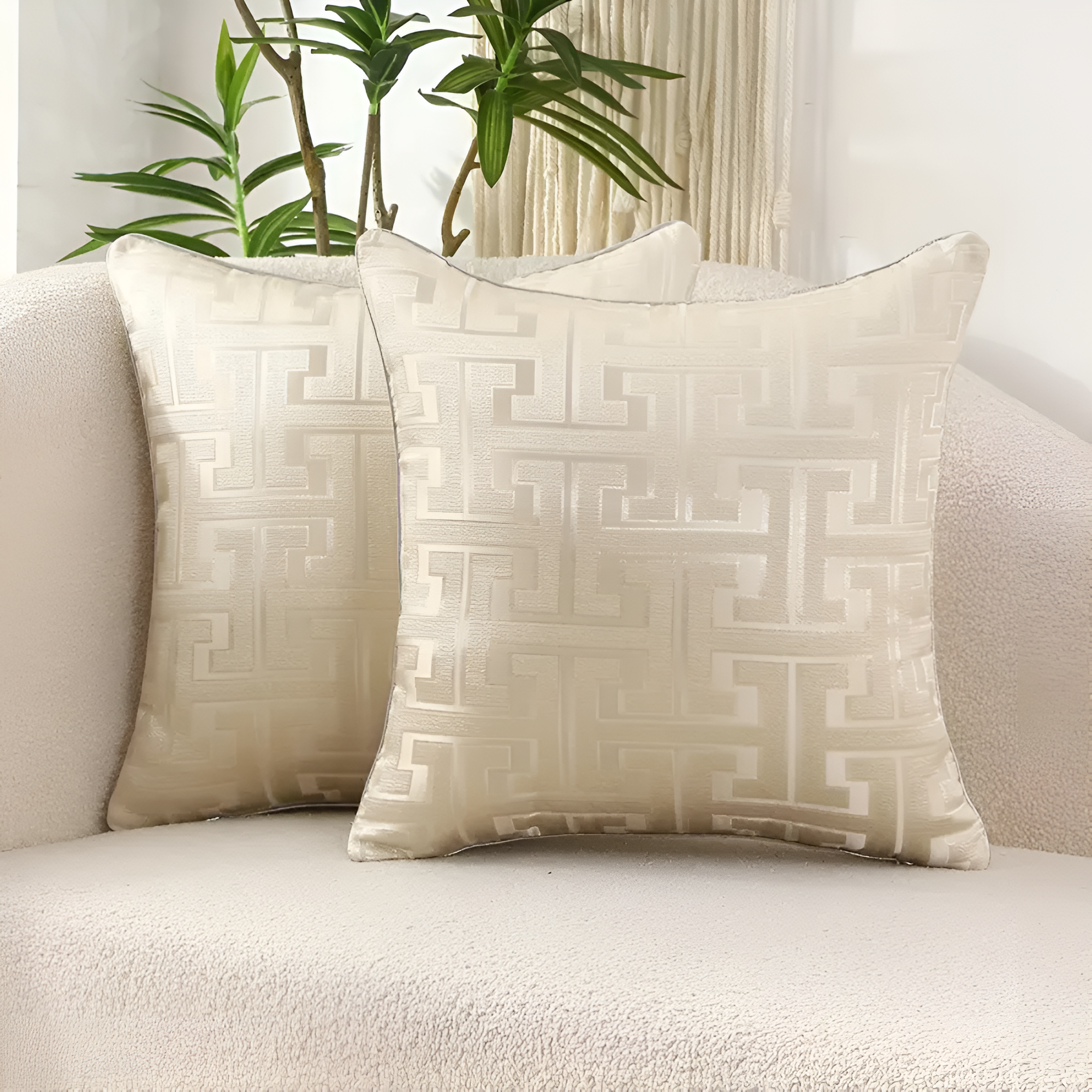 Glimmer Cushion Cover - Chenille and Velvet, Elegant Design for Sofa and Couch 0