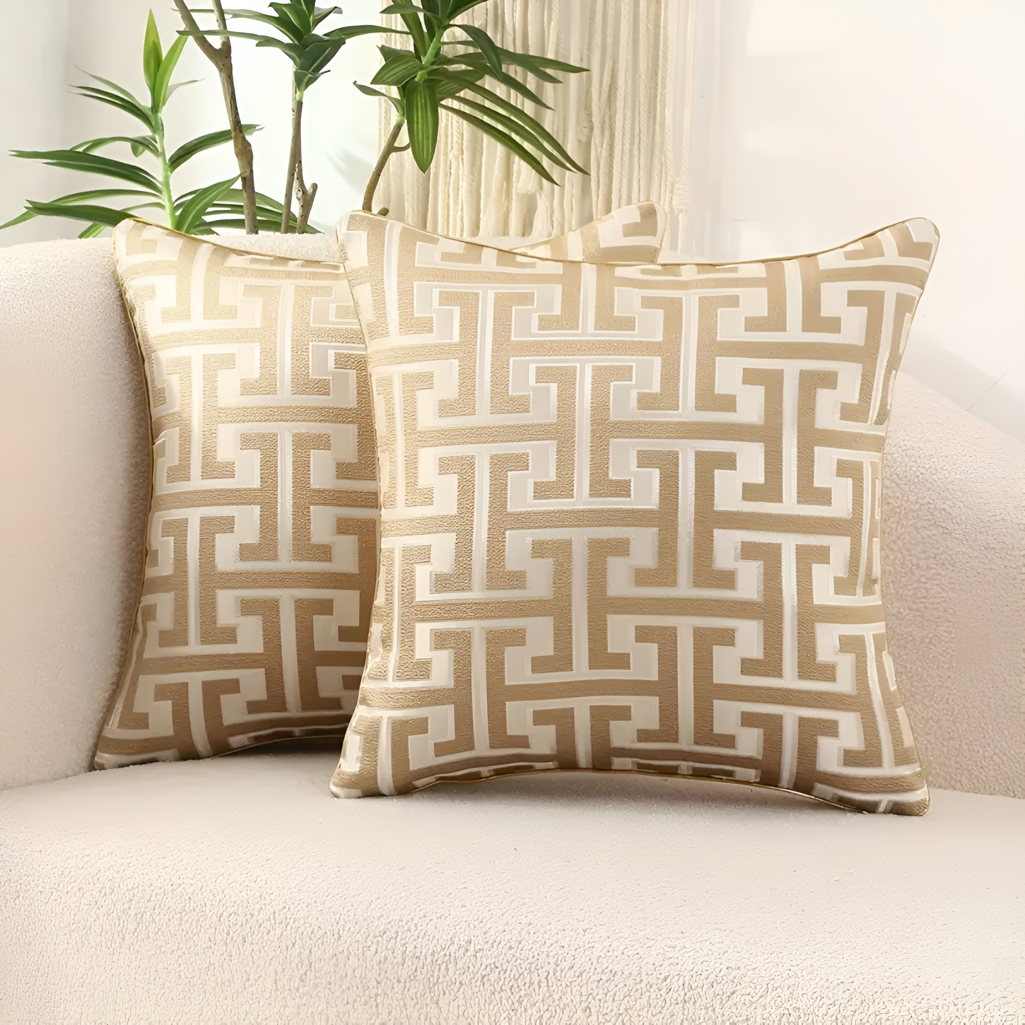 Glimmer Cushion Cover - Chenille and Velvet, Elegant Design for Sofa and Couch 5