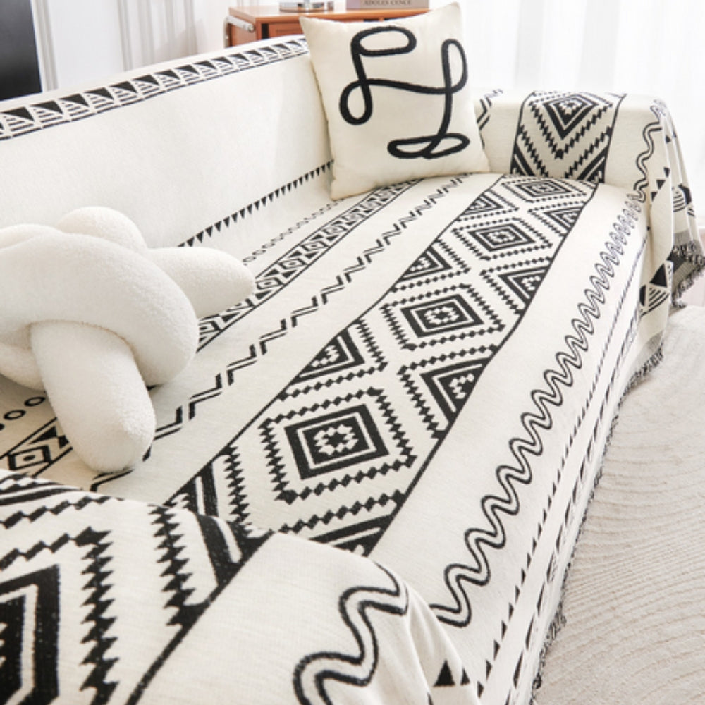 Glimmer Sofa Cover - Cotton Polyester Blend, Geometric Design for Sectional Couch 0