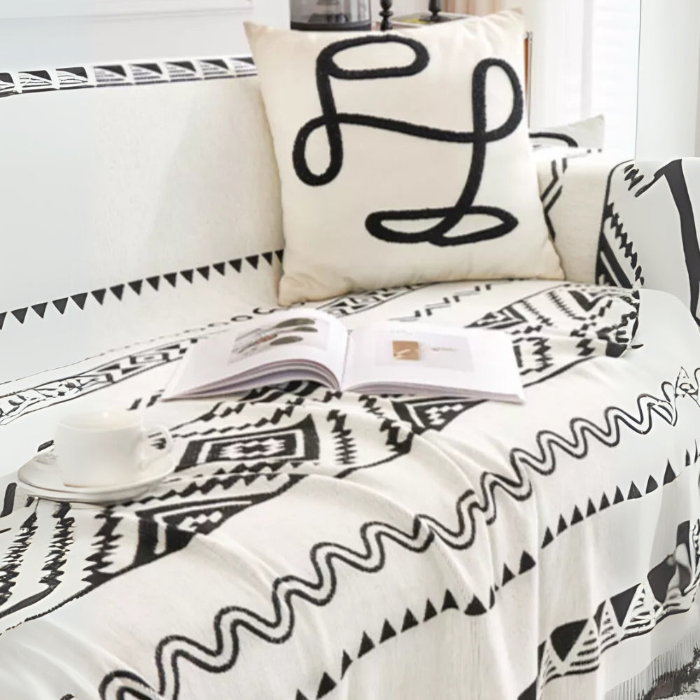 Glimmer Sofa Cover - Cotton Polyester Blend, Geometric Design for Sectional Couch 3