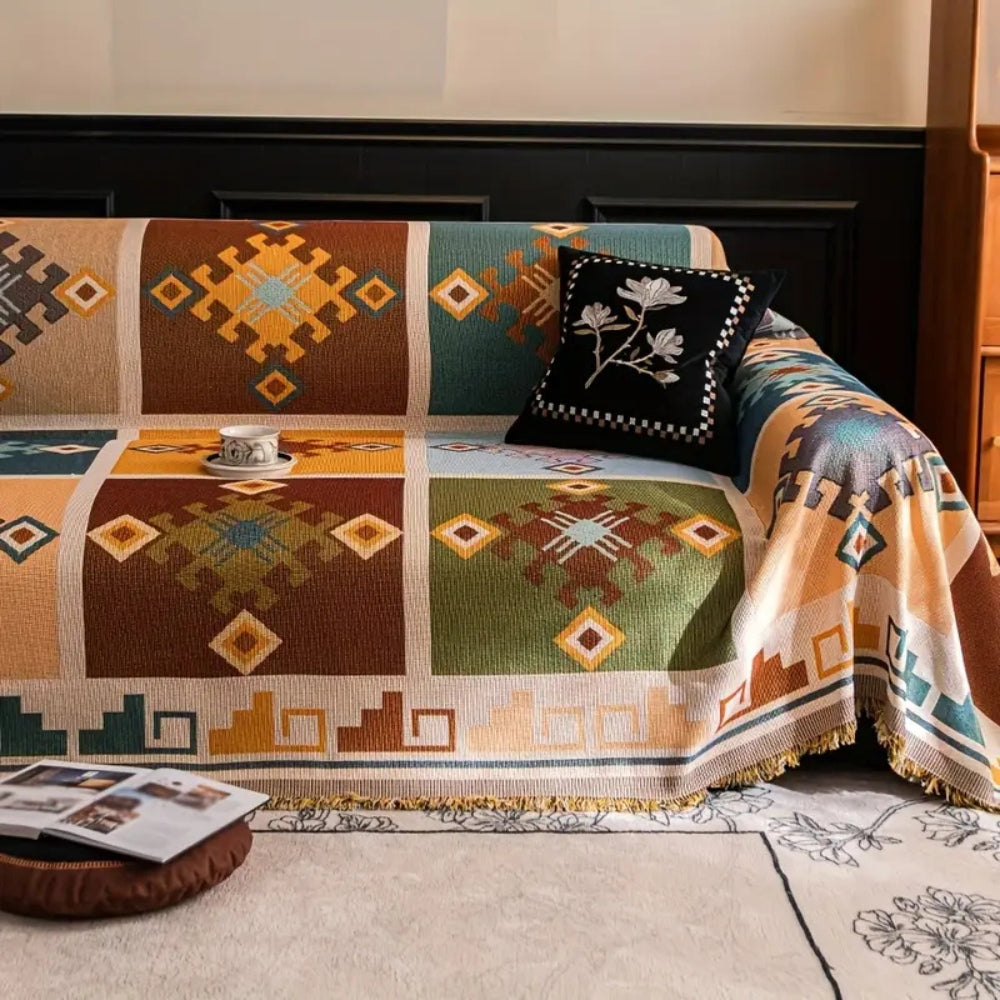 Grove Tribal Sofa Cover - Soft Microfiber, Anti-Slip Design 4