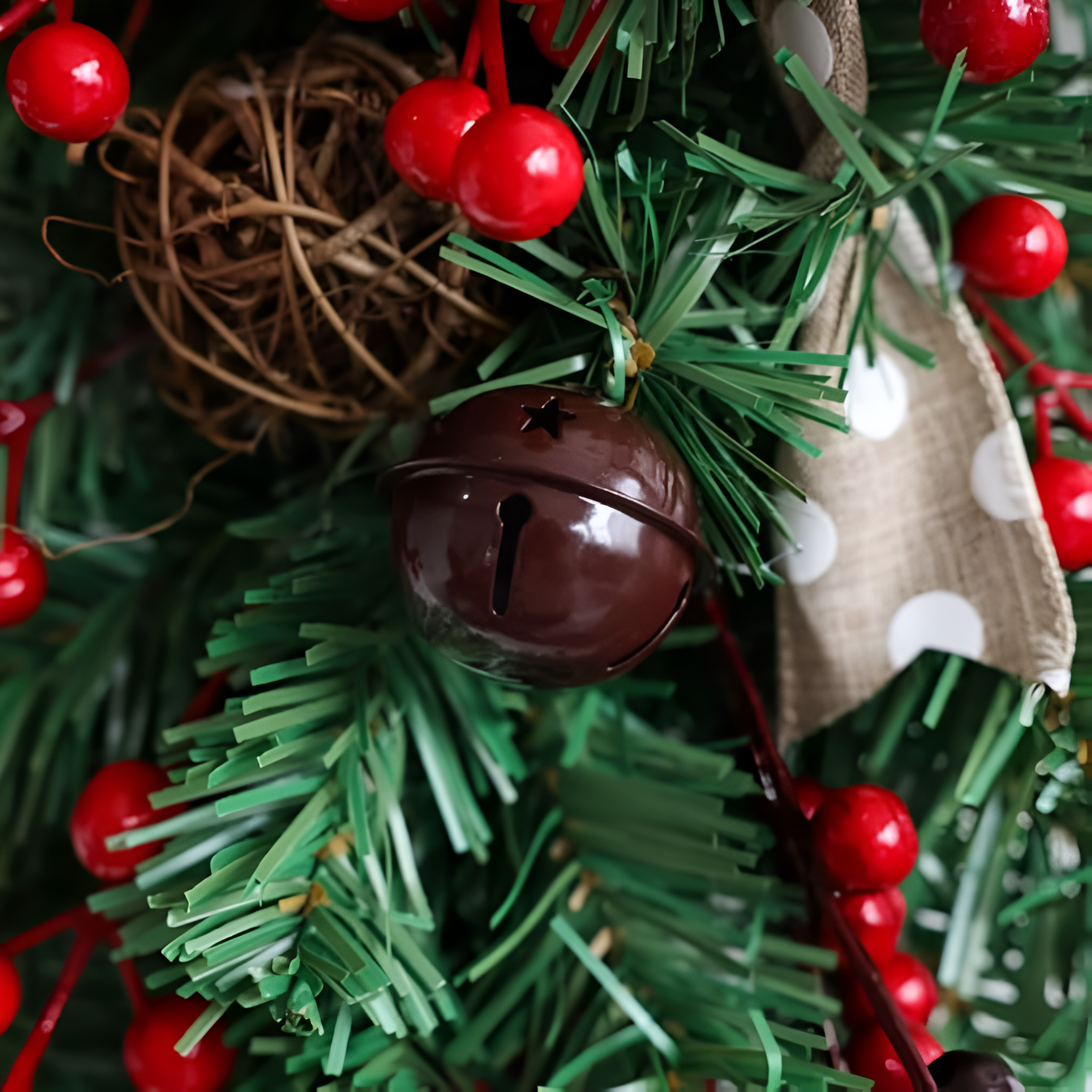 Haven Christmas Wreath - Durable Plastic, Weather-Resistant for Front Door Outdoor Use 4
