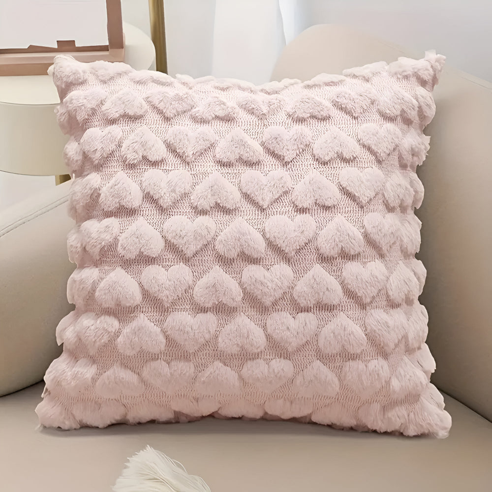 Haven Cushion Cover - Soft Microfiber, Heart Design for Sofa 5
