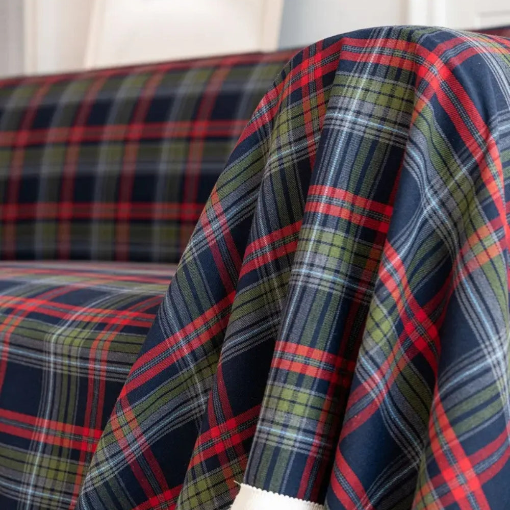 Hearthline Sofa Cover - Microfiber Blend, Stylish Plaid Design 4
