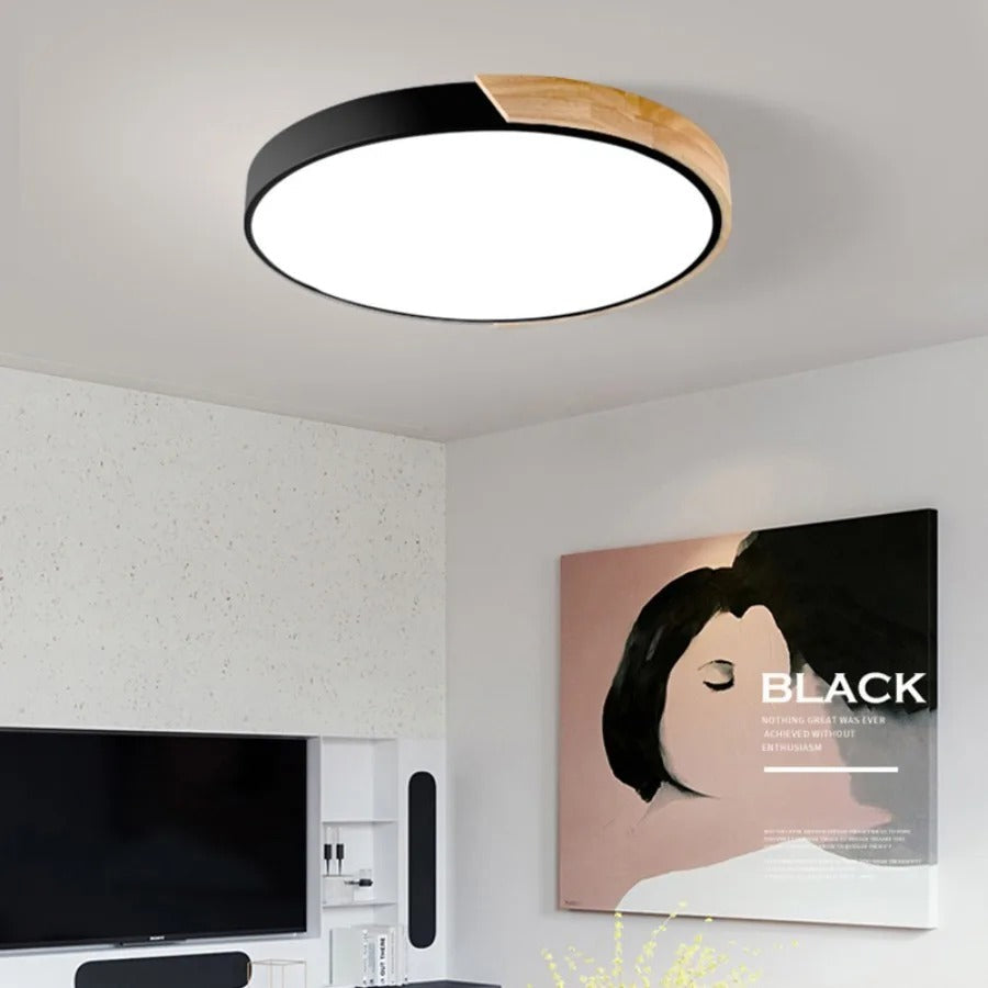 Lumoria – Circular Wooden LED Ceiling Light - Scandinavian light