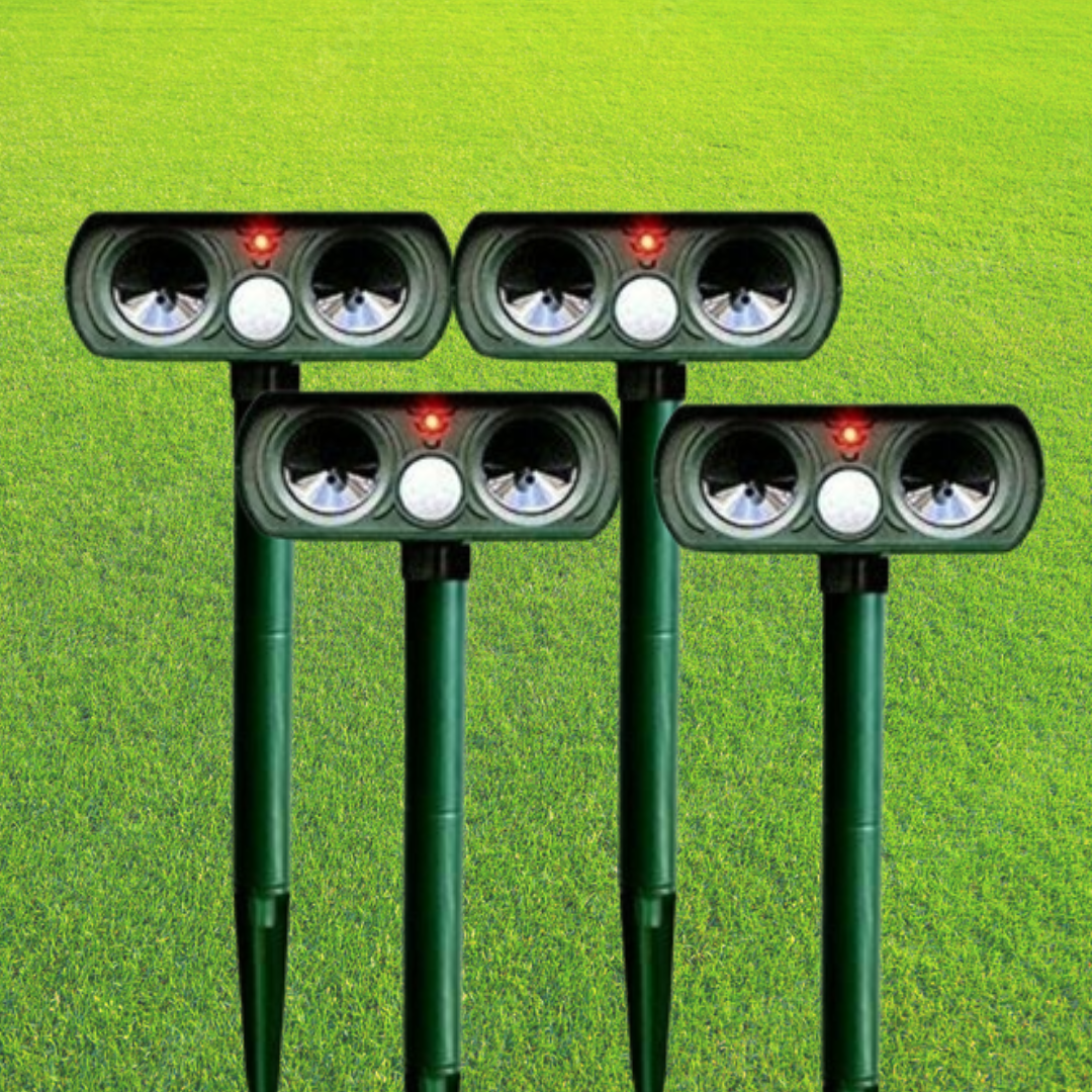 Iris Cat Repellent - Solar Powered Ultrasonic Deterrent for Birds and Pests 0