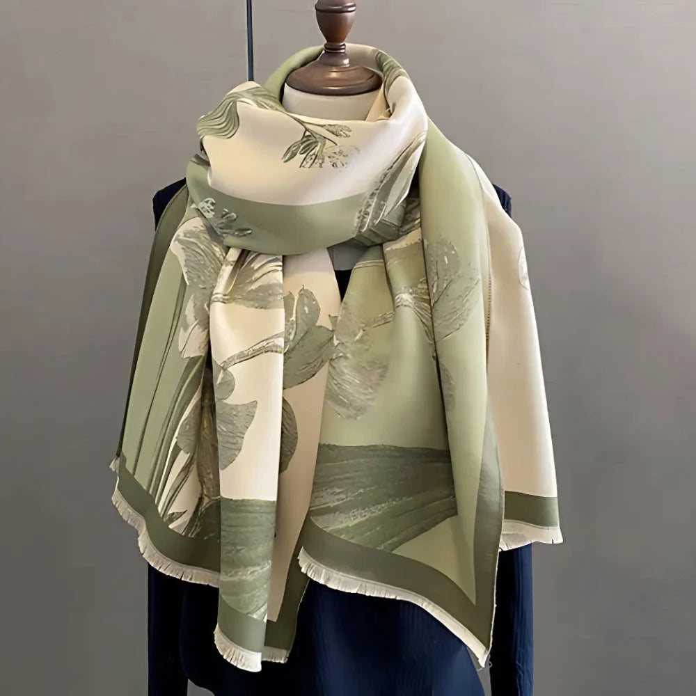 Iris Floral Scarf - Soft Thick Microfiber, Elegant Design for Women 0