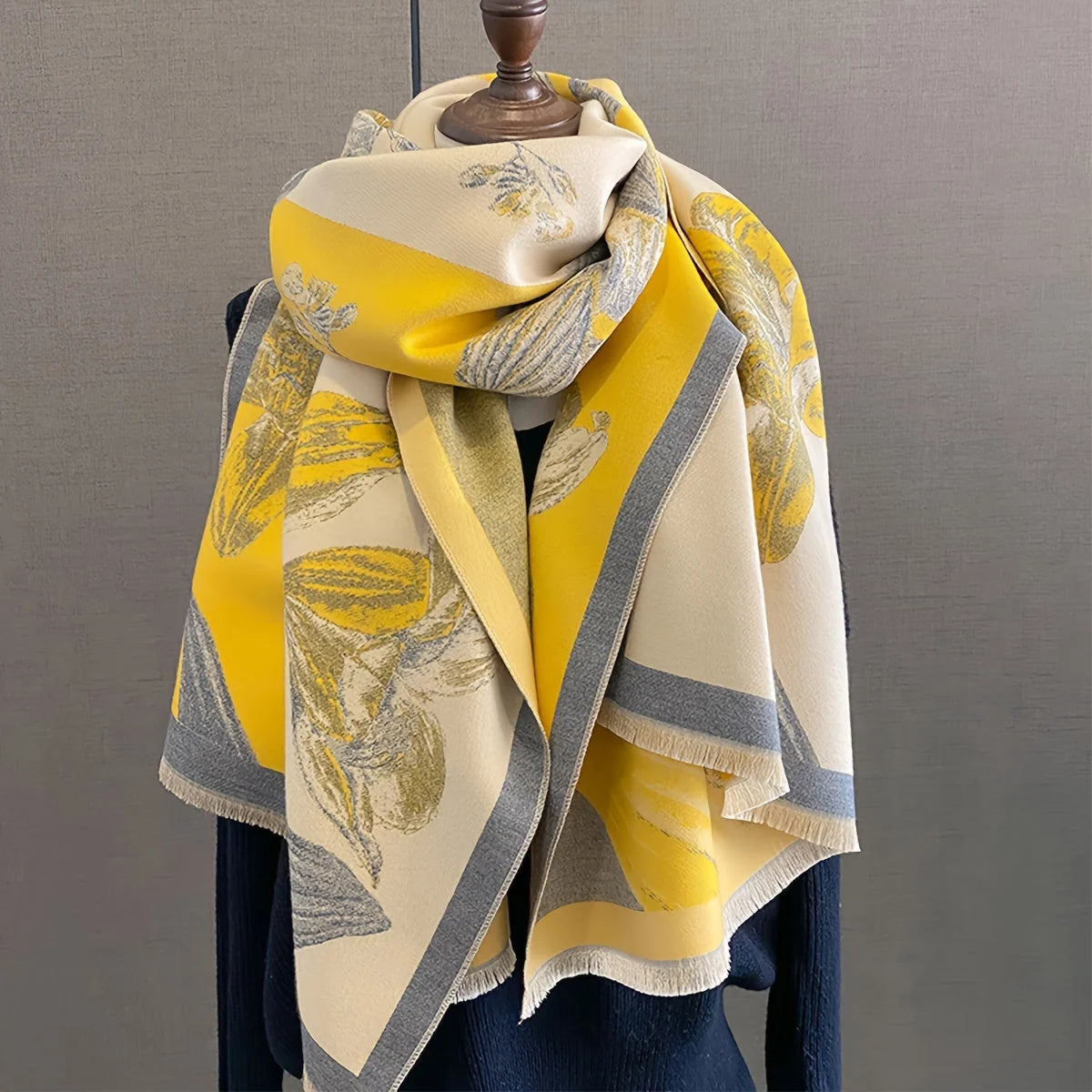 Iris Floral Scarf - Soft Thick Microfiber, Elegant Design for Women 2