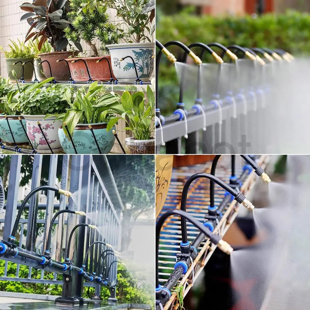 Iris Garden Irrigation System - 360° Adjustable Brass Nozzles, Tool-Free Setup 4