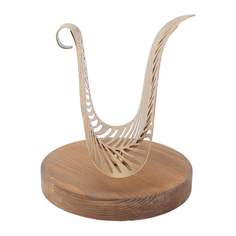 Ivy Tissue Box Holder - Iron Leaf Design, Wooden Base 2