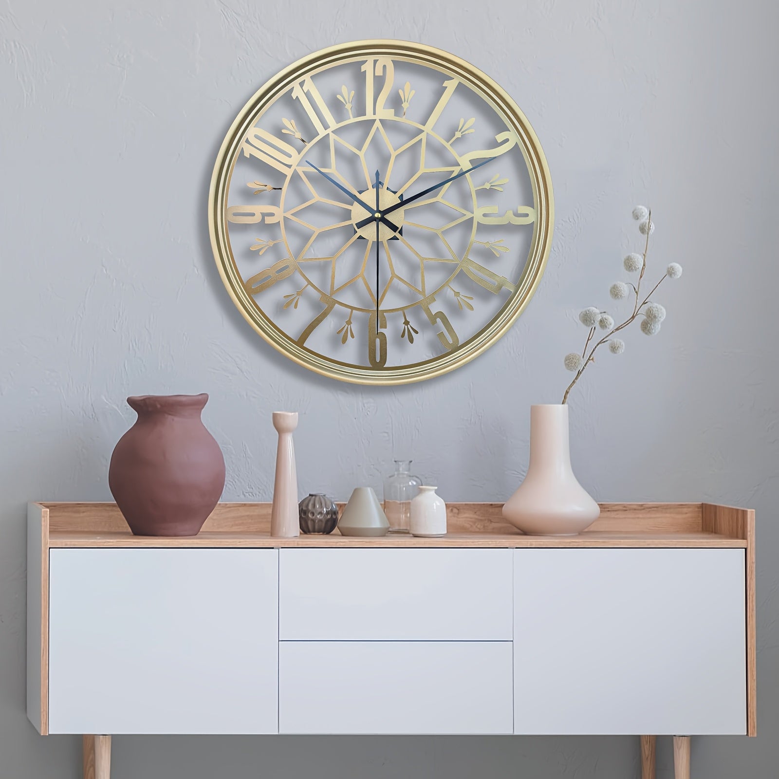 Ivy Vintage Wall Clock - Handcrafted Metal, Silent Movement Decor 1