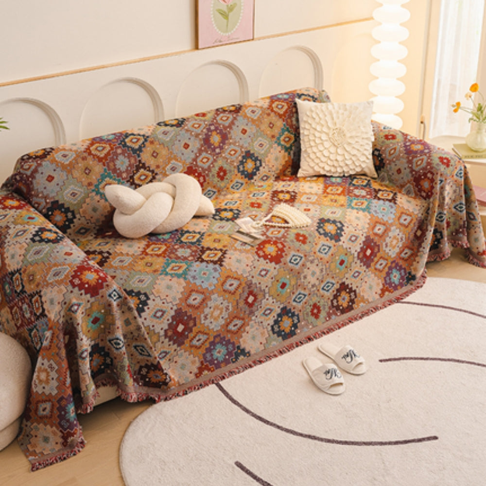 Jewel Mosaic Sofa Cover - Durable Microfiber, Bohemian Slipcover 2