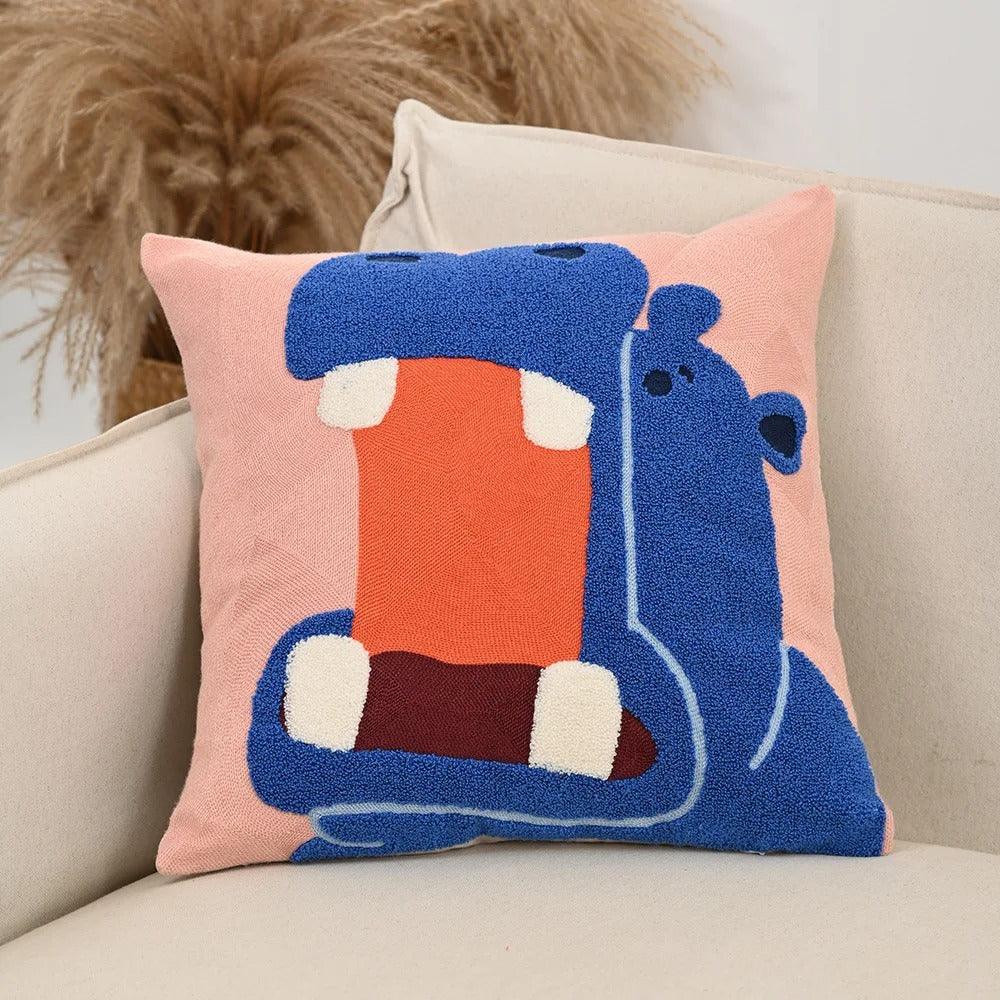 Kaleo Cushion Cover - Nordic Embroidered Design, Soft Polyester Cotton Blend 3