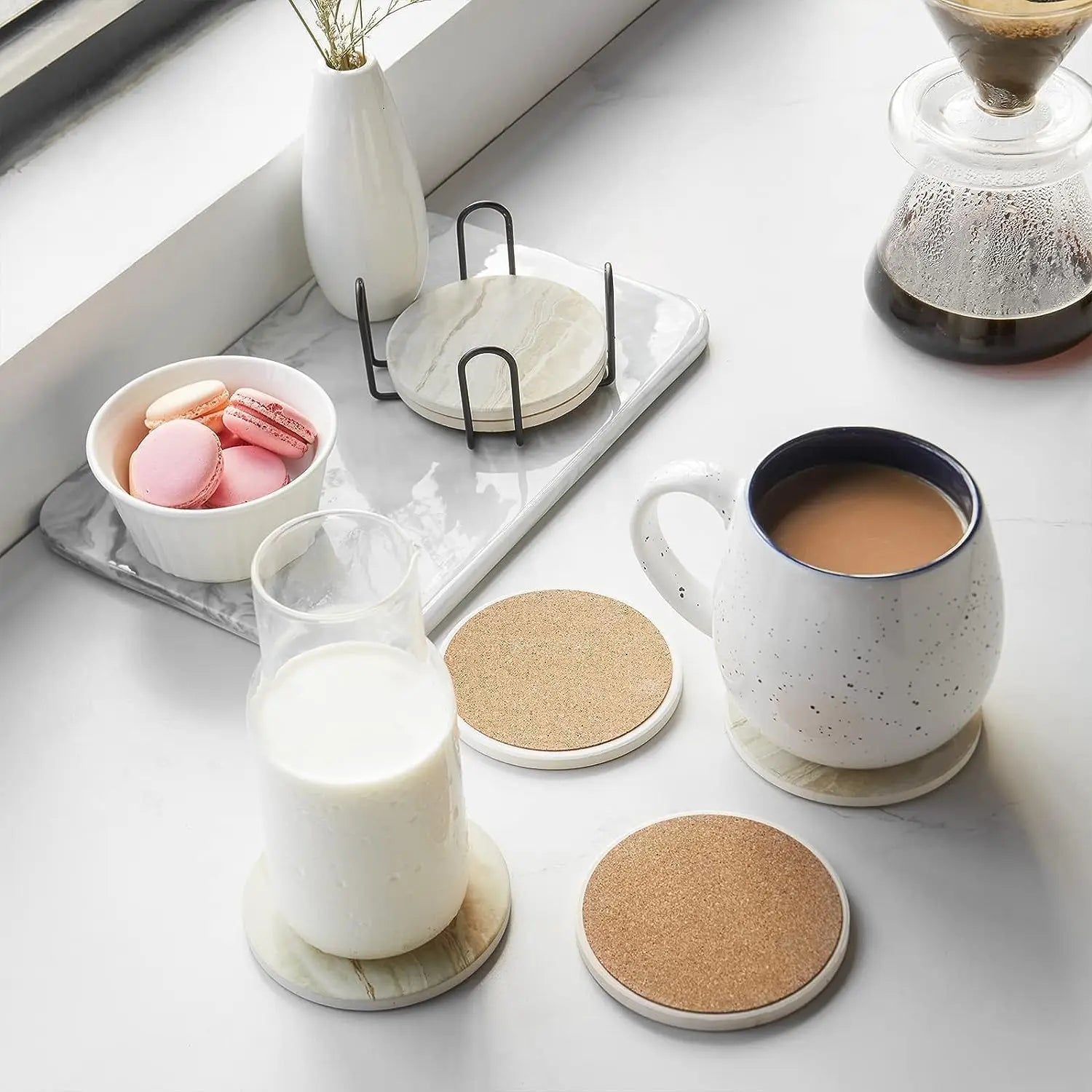 Kresta Coaster Set - Marble Design, Heat Resistant 3